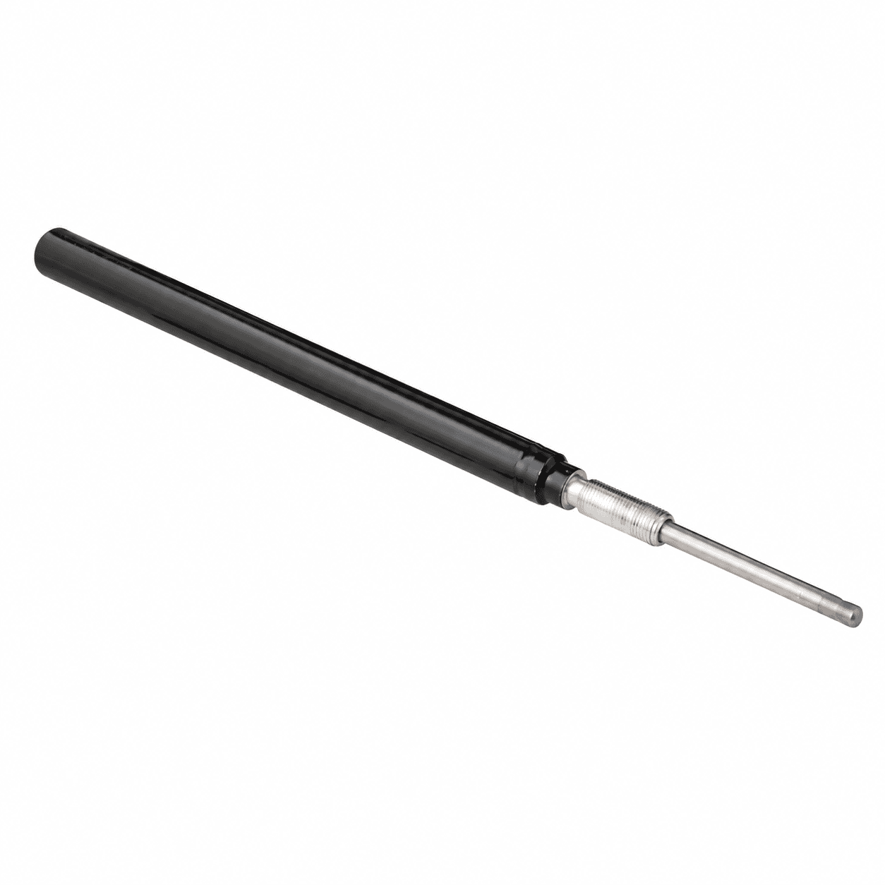 One black replacement cylinder with piston rod for an automatic vent opener