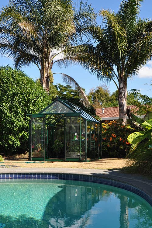 A completed Trulux glasshouse in a New Zealand garden